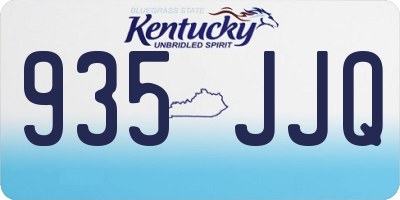 KY license plate 935JJQ