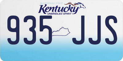 KY license plate 935JJS