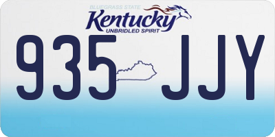 KY license plate 935JJY