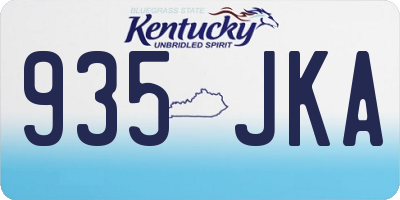 KY license plate 935JKA