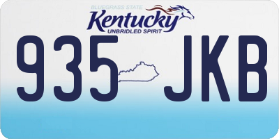 KY license plate 935JKB