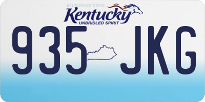 KY license plate 935JKG