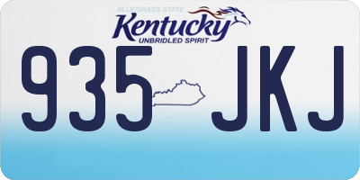 KY license plate 935JKJ