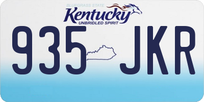 KY license plate 935JKR