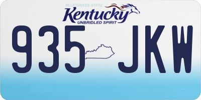 KY license plate 935JKW
