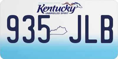 KY license plate 935JLB