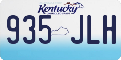 KY license plate 935JLH