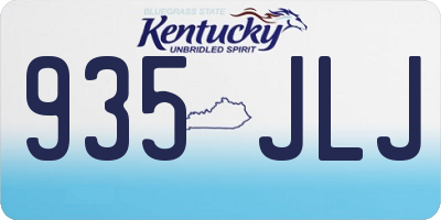 KY license plate 935JLJ