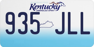 KY license plate 935JLL