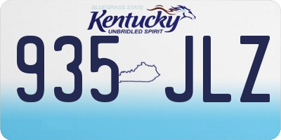 KY license plate 935JLZ