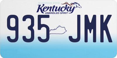 KY license plate 935JMK