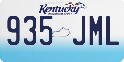 KY license plate 935JML