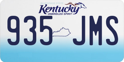 KY license plate 935JMS