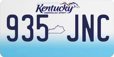 KY license plate 935JNC