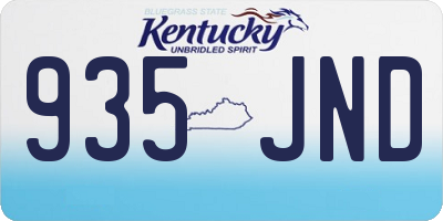 KY license plate 935JND