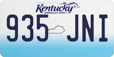KY license plate 935JNI