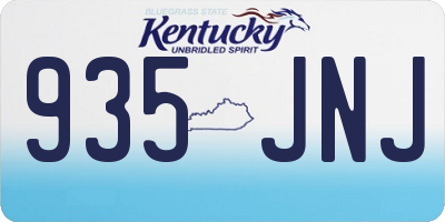 KY license plate 935JNJ