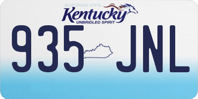KY license plate 935JNL