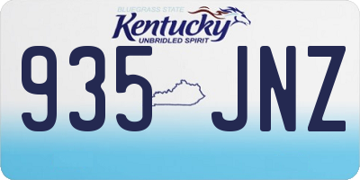 KY license plate 935JNZ