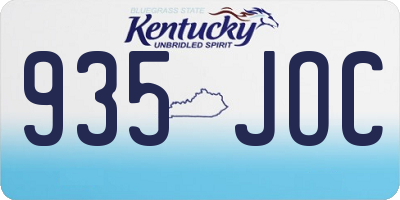KY license plate 935JOC