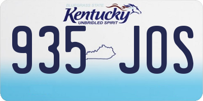 KY license plate 935JOS
