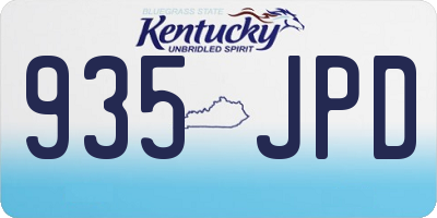 KY license plate 935JPD