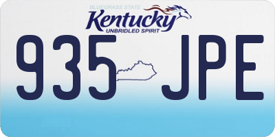 KY license plate 935JPE