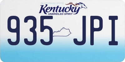 KY license plate 935JPI