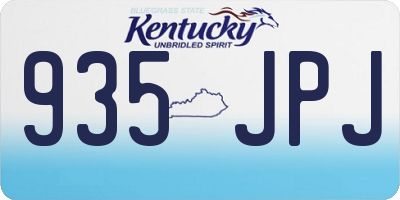 KY license plate 935JPJ