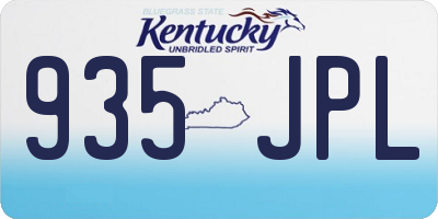 KY license plate 935JPL