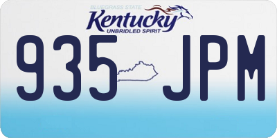 KY license plate 935JPM