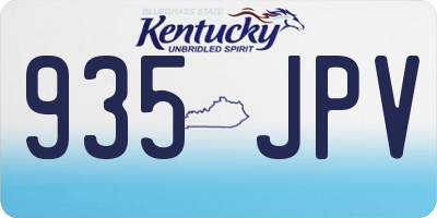 KY license plate 935JPV