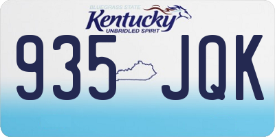 KY license plate 935JQK
