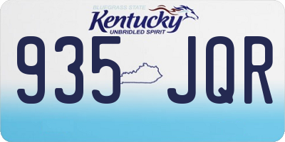 KY license plate 935JQR