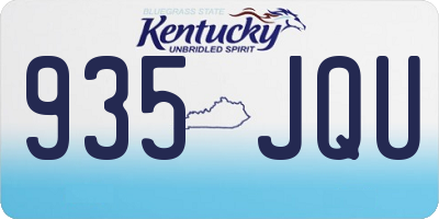 KY license plate 935JQU