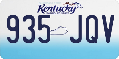 KY license plate 935JQV