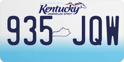 KY license plate 935JQW