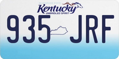 KY license plate 935JRF