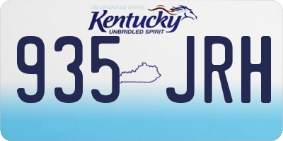KY license plate 935JRH