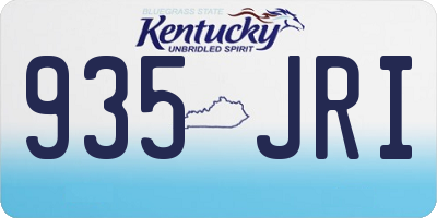 KY license plate 935JRI