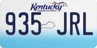 KY license plate 935JRL