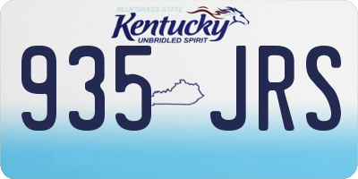KY license plate 935JRS