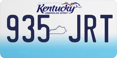 KY license plate 935JRT