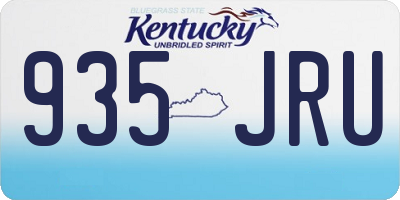 KY license plate 935JRU