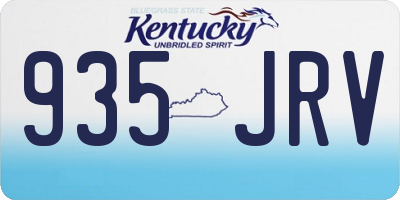 KY license plate 935JRV
