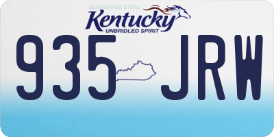 KY license plate 935JRW