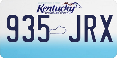 KY license plate 935JRX