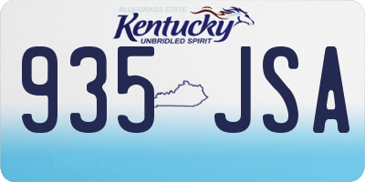 KY license plate 935JSA