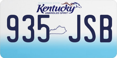 KY license plate 935JSB