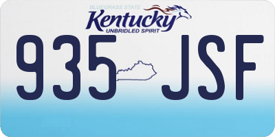 KY license plate 935JSF